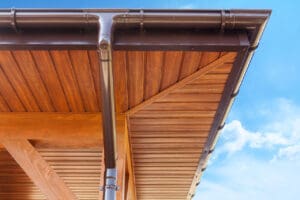 Copper gutter downspouts