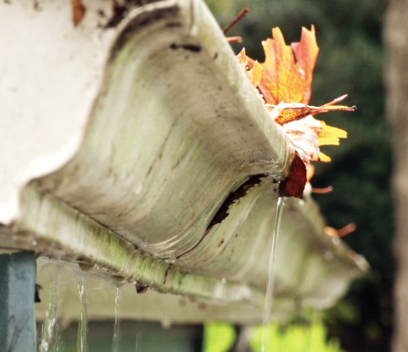Damaged gutters